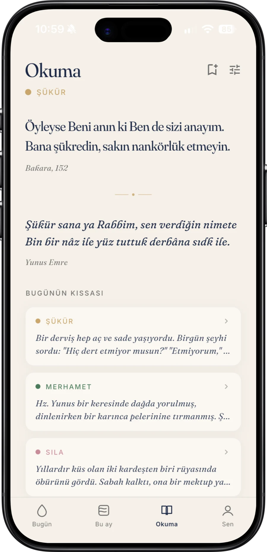 Nakş uygulaması — Okuma ekranı